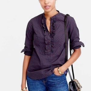 J.Crew Ruffle Popover in ‘mini windowpane’ 00
